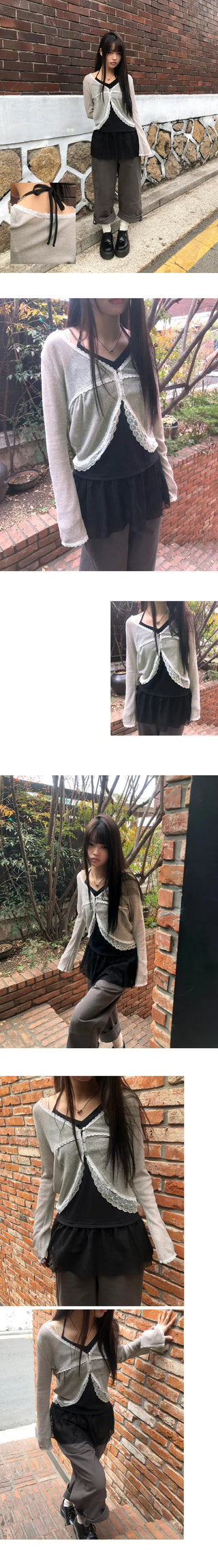 Teden Lace Linen Button Cardigan