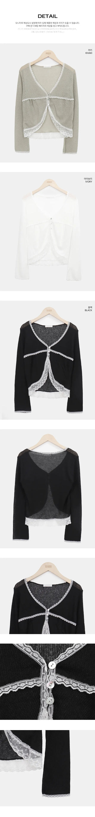 Teden Lace Linen Button Cardigan