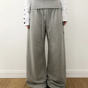 Jurang Ribbed Folding Elastic Wide Training Pants