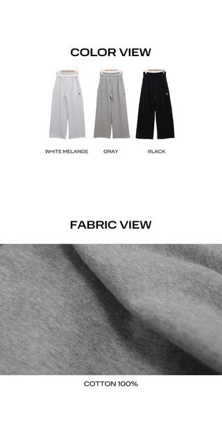 Jurang Ribbed Folding Elastic Wide Training Pants