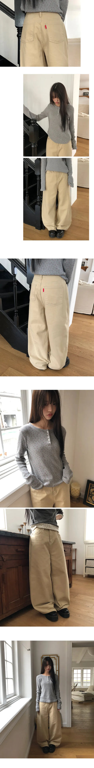 Hashu Natural Cotton Wide Pants