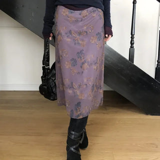 Jubel Flower Chiffon Midi Skirt