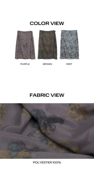 Jubel Flower Chiffon Midi Skirt