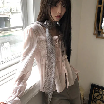 Hakim Romantic Shirred Frill Blouse