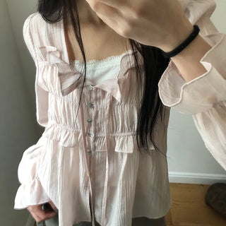 Hakim Romantic Shirred Frill Blouse
