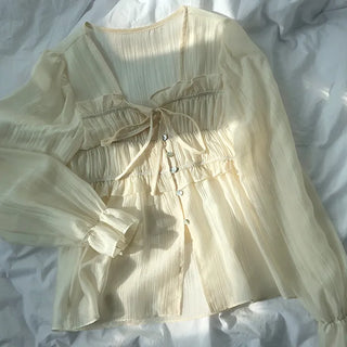 Hakim Romantic Shirred Frill Blouse
