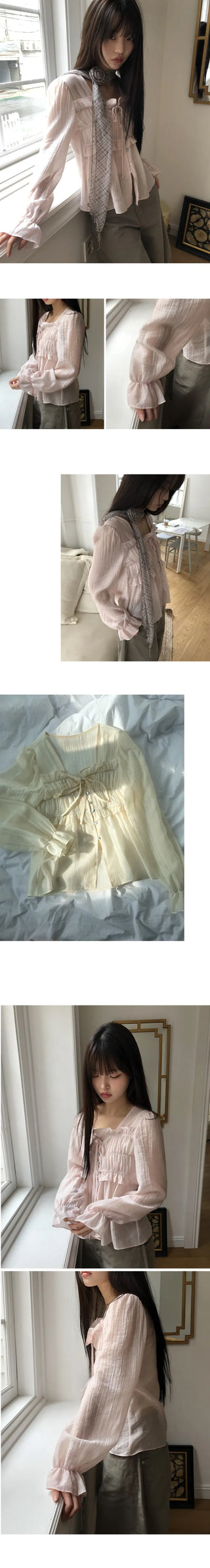 Hakim Romantic Shirred Frill Blouse