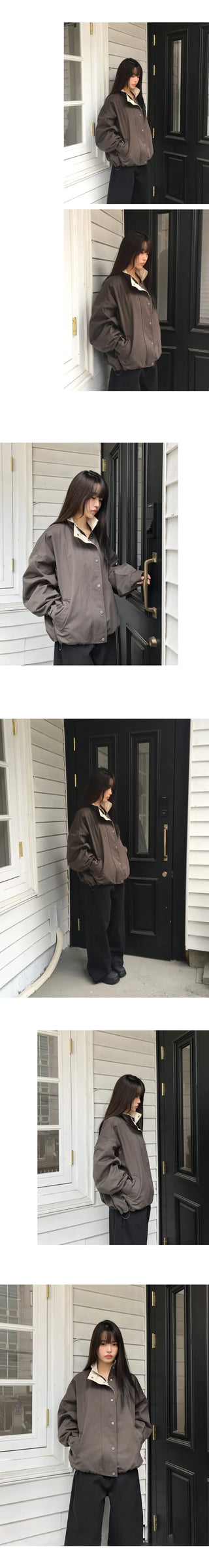 Ohen Color-Blocked Collar Field Jacket