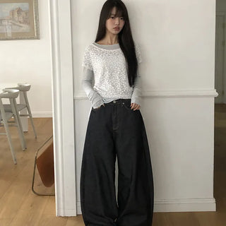Robu Classic Buckle Wide Denim Pants