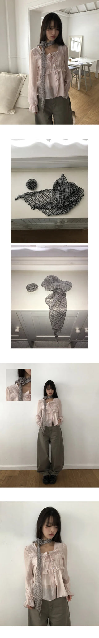 Kirn Rose Check Scarf