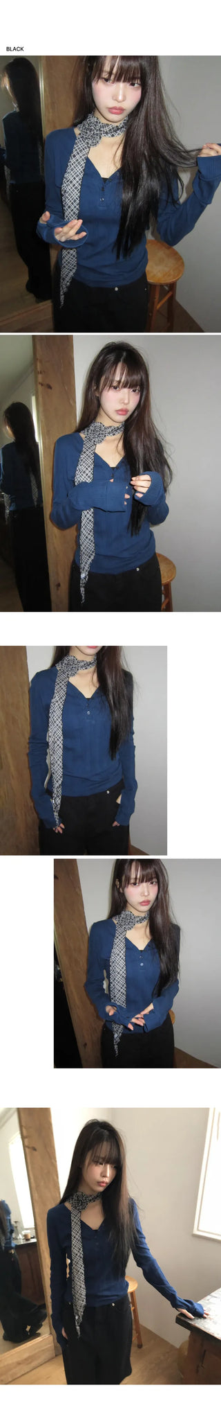 Kirn Rose Check Scarf