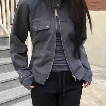 Quna Cotton Strap Two-Way Cotton Jacket