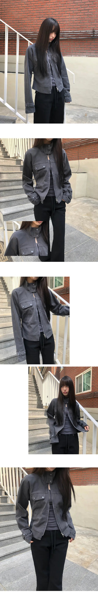 Quna Cotton Strap Two-Way Cotton Jacket