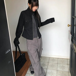 Quna Cotton Strap Two-Way Cotton Jacket