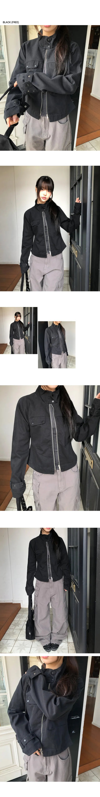 Quna Cotton Strap Two-Way Cotton Jacket