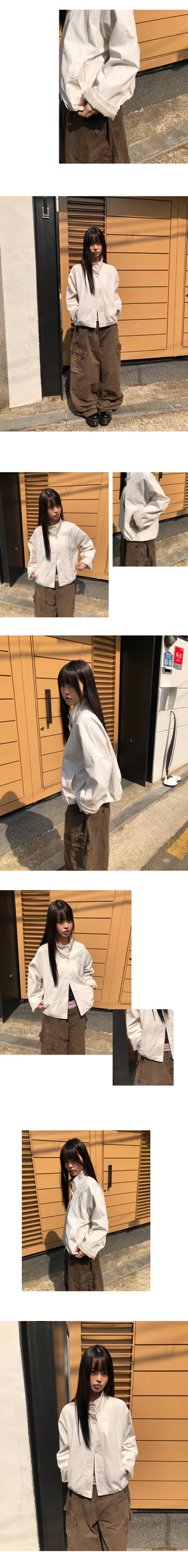 Serum High-Neck Button Field Jacket