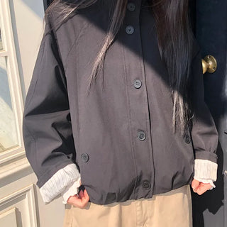 Serum High-Neck Button Field Jacket