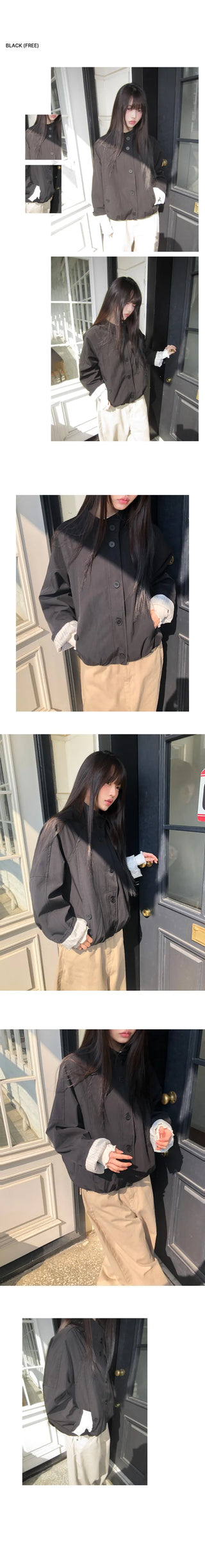 Serum High-Neck Button Field Jacket