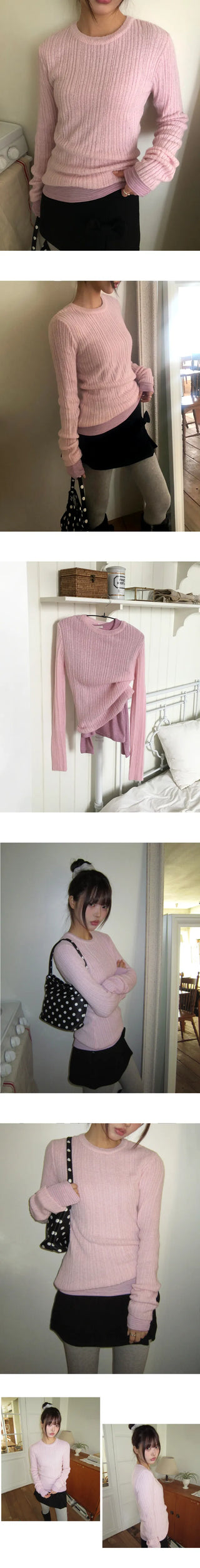 Loez Mohair Delicate Fit Ribbed Knit