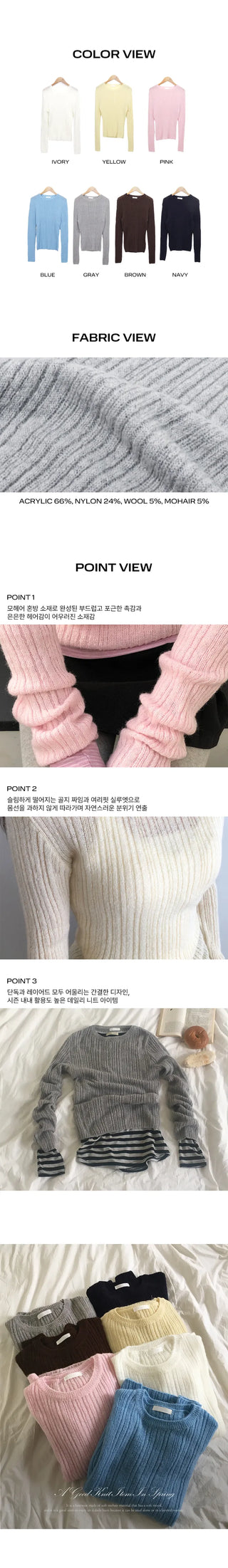 Loez Mohair Delicate Fit Ribbed Knit