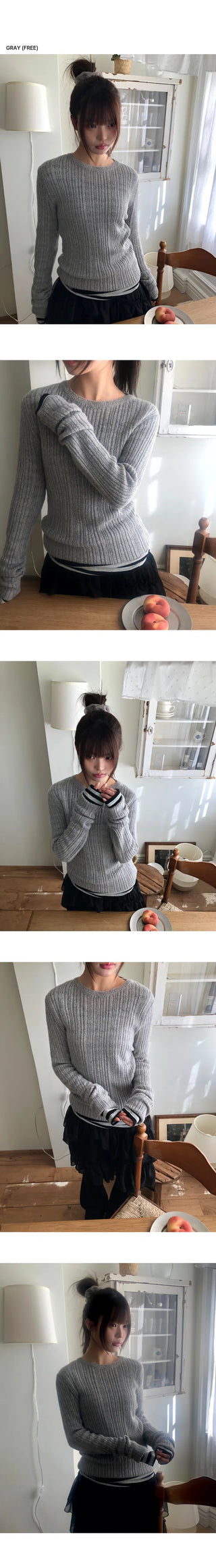 Loez Mohair Delicate Fit Ribbed Knit