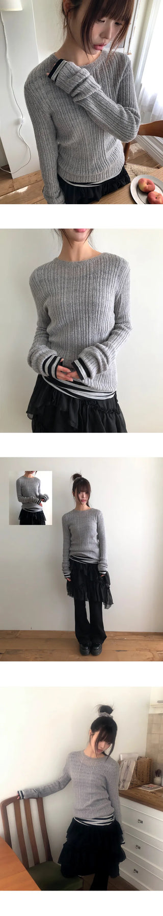 Loez Mohair Delicate Fit Ribbed Knit