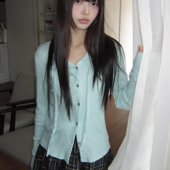 Bokan Strap Ribbed Knit Cardigan