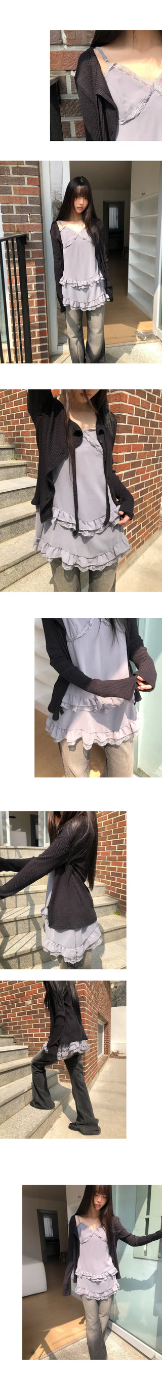 Bokan Strap Ribbed Knit Cardigan