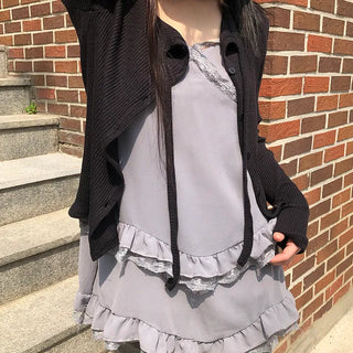 Bokan Strap Ribbed Knit Cardigan