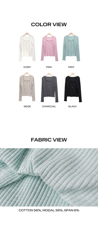 Bokan Strap Ribbed Knit Cardigan