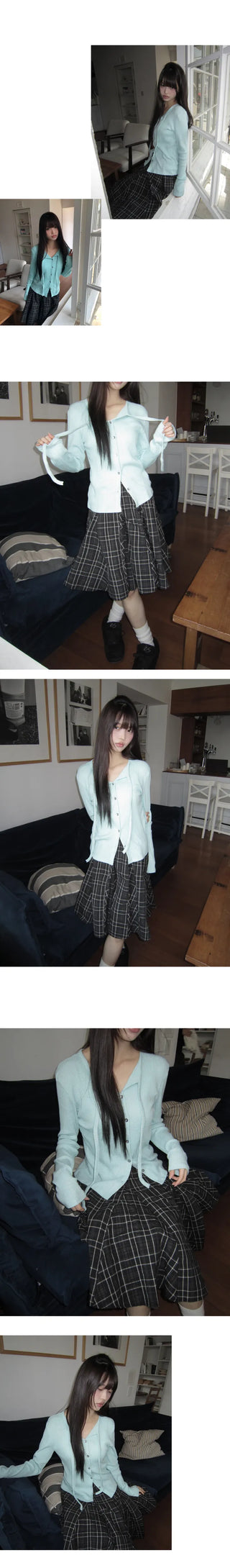 Bokan Strap Ribbed Knit Cardigan