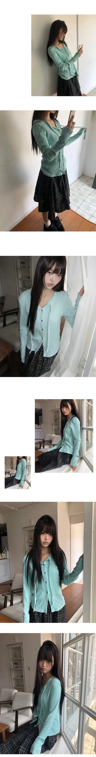 Bokan Strap Ribbed Knit Cardigan