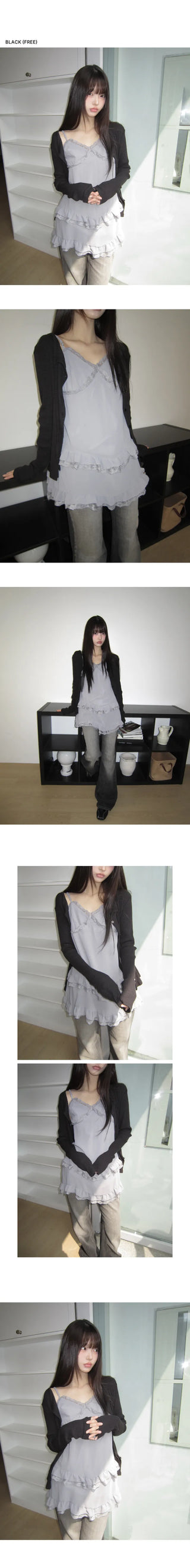 Bokan Strap Ribbed Knit Cardigan