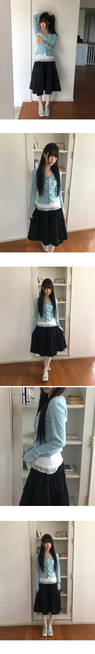Hanyu Frill Midi Skirt