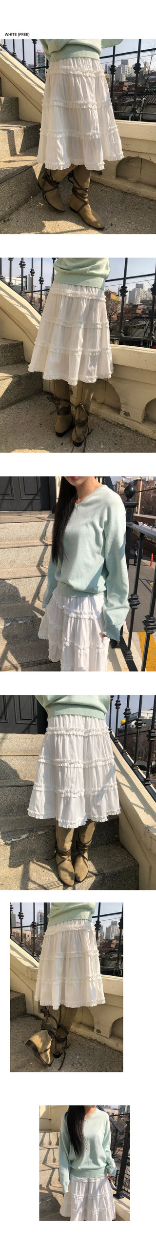 Hanyu Frill Midi Skirt