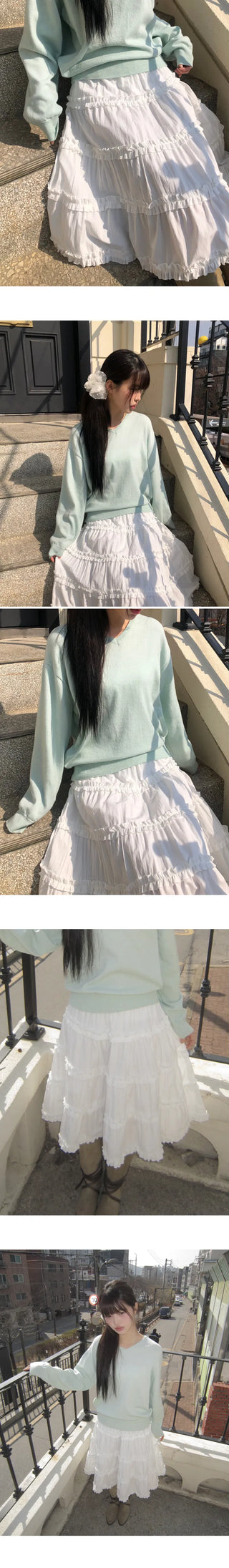 Hanyu Frill Midi Skirt