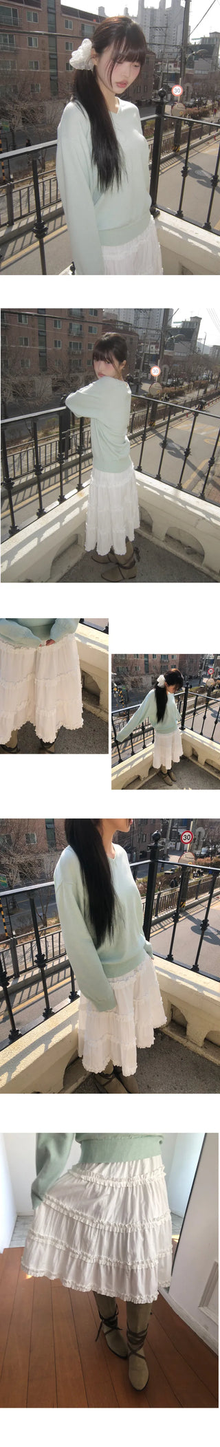 Hanyu Frill Midi Skirt