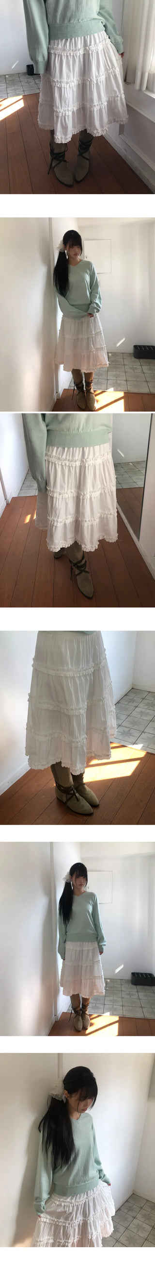 Hanyu Frill Midi Skirt