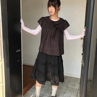 Hanyu Frill Midi Skirt