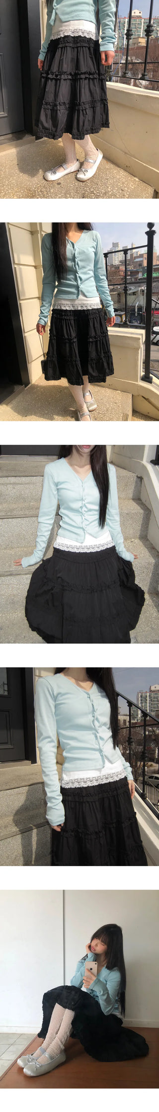 Hanyu Frill Midi Skirt