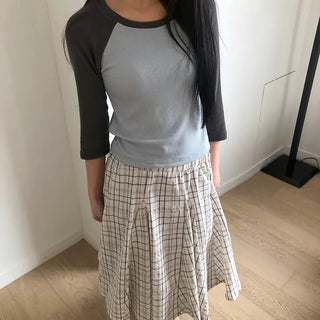 Culo Check Midi Skirt