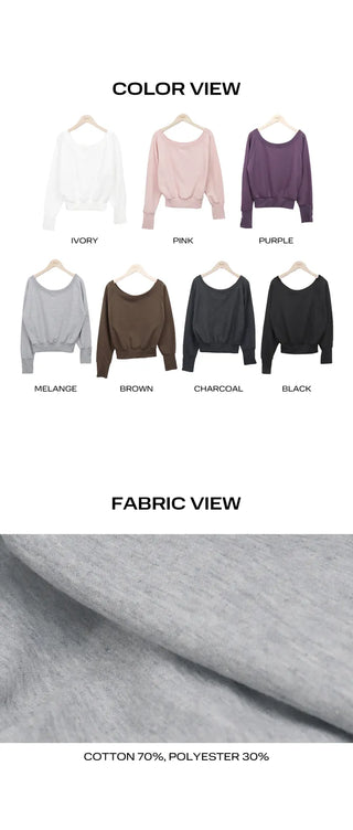 Kyuhin Sleeve Button One-Shoulder Sweatshirt