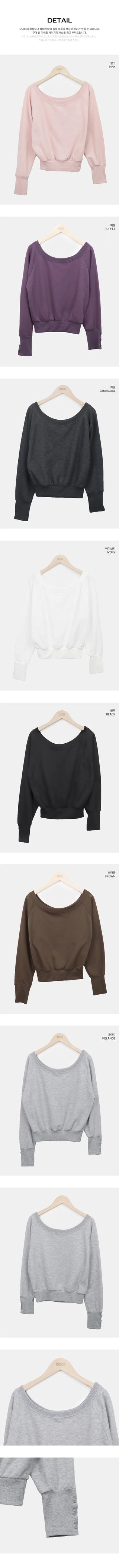 Kyuhin Sleeve Button One-Shoulder Sweatshirt