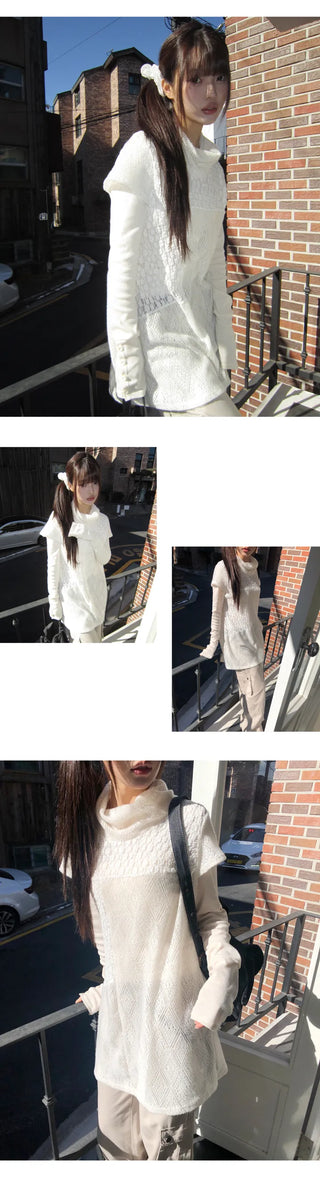 Hami V-Neck Button Layered T-Shirt