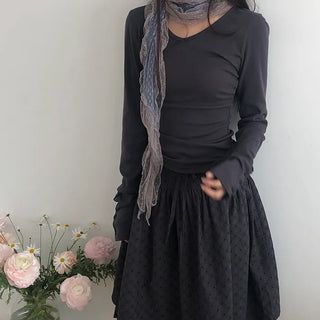 Hami V-Neck Button Layered T-Shirt