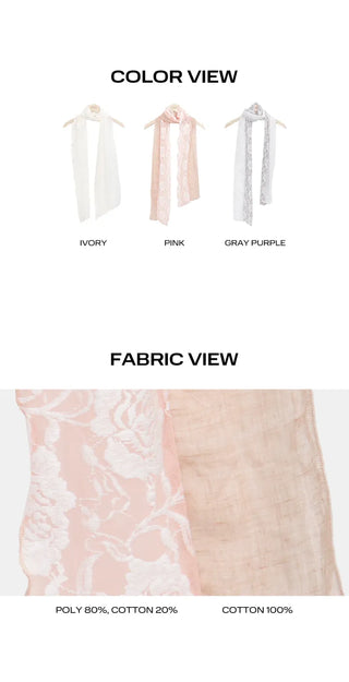 Juron Rose See-through Lace Scarf