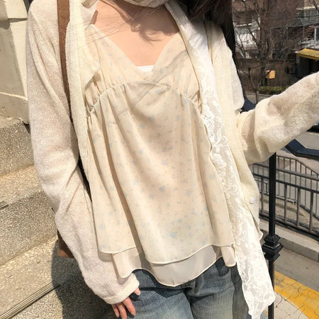 Boohin Chiffon Frill Sleeveless Blouse