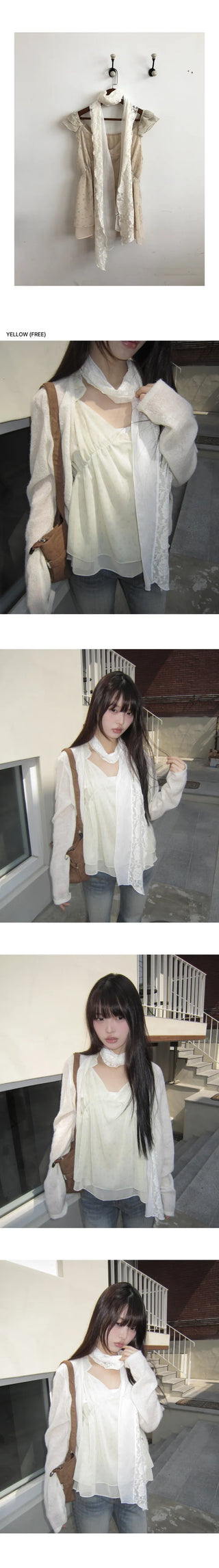 Boohin Chiffon Frill Sleeveless Blouse