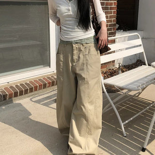 Dawson Cut-out Point Wide Cotton Pants