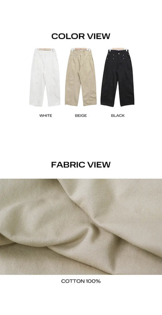 Dawson Cut-out Point Wide Cotton Pants